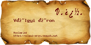Völgyi Áron névjegykártya